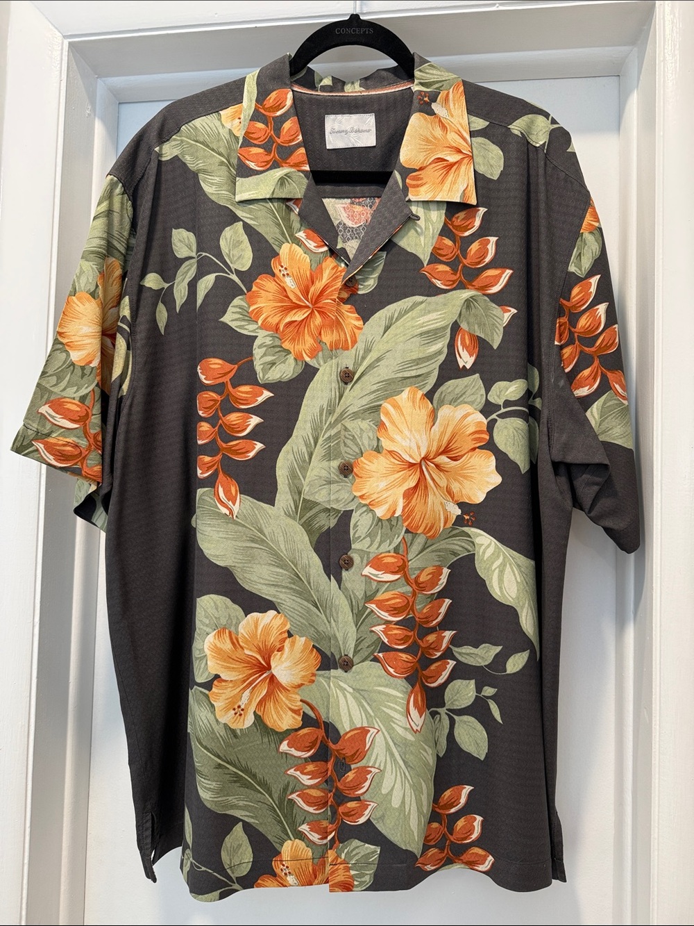 Tommy Bahama Black Tropical Camp Shirt